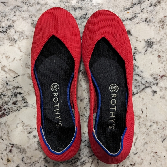 Rothy's Flats Red round toed flat shoe size 9 - Picture 5 of 10
